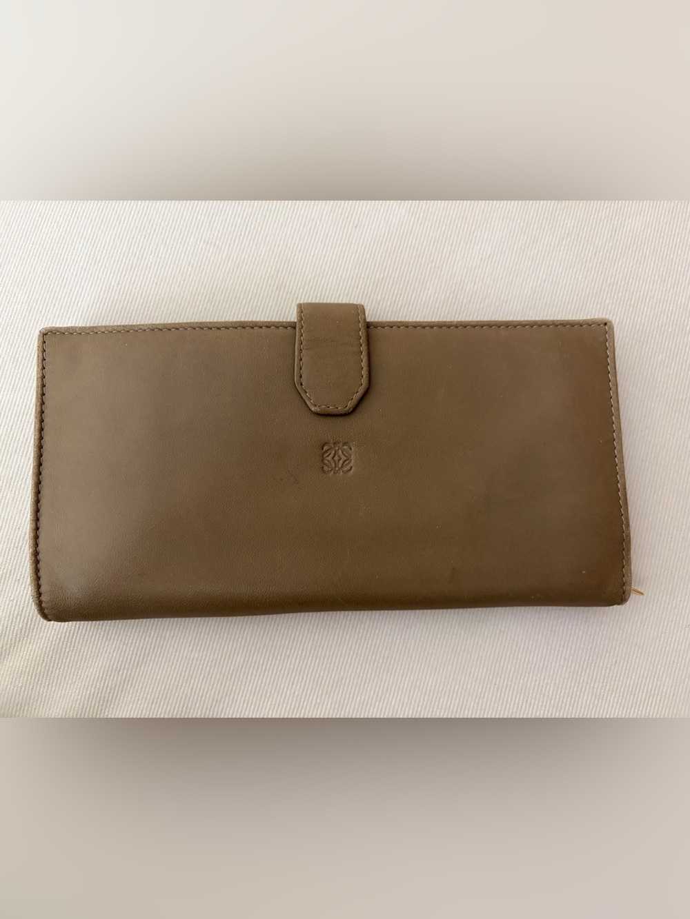 Loewe Taupe Olive Tan Nappa Leather Long Continental Wallet